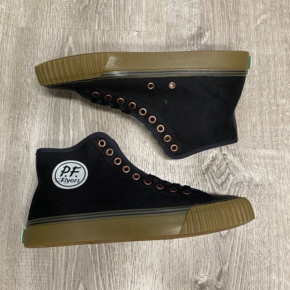 P.F. Flyers Black and Brown High Tops